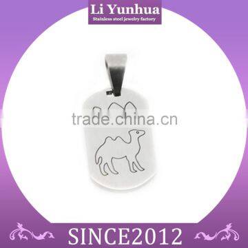 2016 fashion popular delicate stainless steel rectangle pendant with pattern