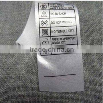White Printed Satin Labels for Clothing