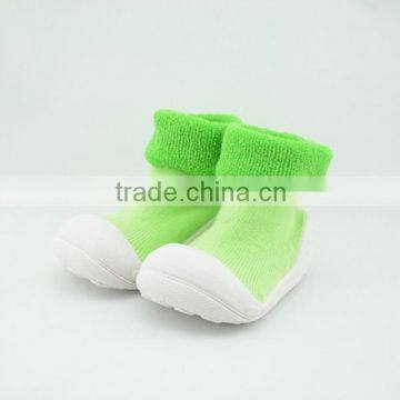 Custom cheap thick terry wholesale fleece slipper socks with rubber sole