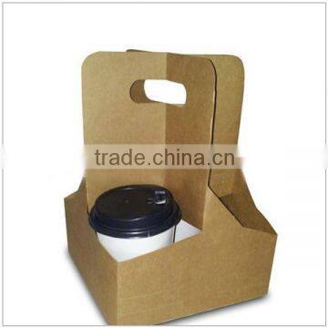 corrugated take away with handle cup carrier tray