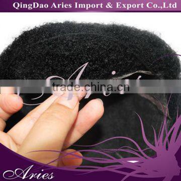 Custom Made 100% Indian remy hair 6" tight Afro curly hair full lace base toupee