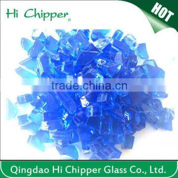 Blue color fire pit glass decoration