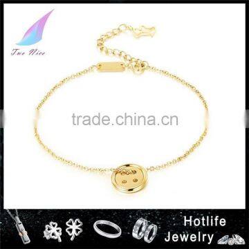 button accessories 316L stainless steel one gram gold anklets jewellery payal