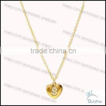 women fashion letter S pendant jewelry fashion gold pendant necklace