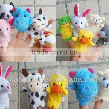 promotional cartoon animal stuffed finger puppet