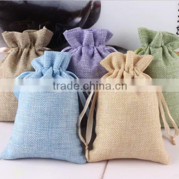 Pure Color Drawstring Burlap Bag,Daily Jute Bag Gift Bag                        
                                                Quality Choice