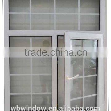 2016 latest design competitive price PVC/UPVC casement windows with grill design