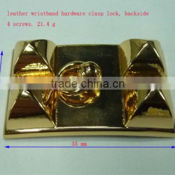 leather wristband hardware clasp lock