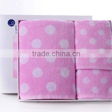 Lovely Dot Fabric Cotton Bath Towels Towel Set photo-4
