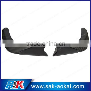 Black Carbon Fiber Front Bumper Splitter Canards