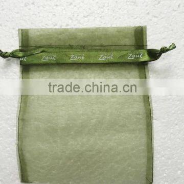 Green Ribbon Printing Organza bag