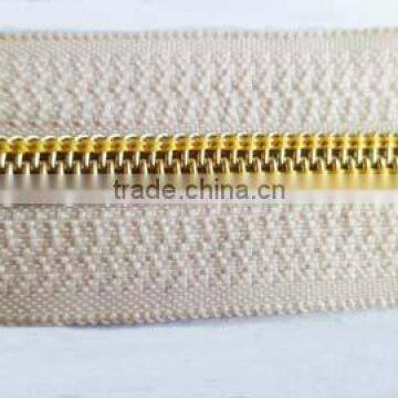 5# nylon zipper nylon plated gold teeth zipper long chain zipper luggage zipper bag zipper