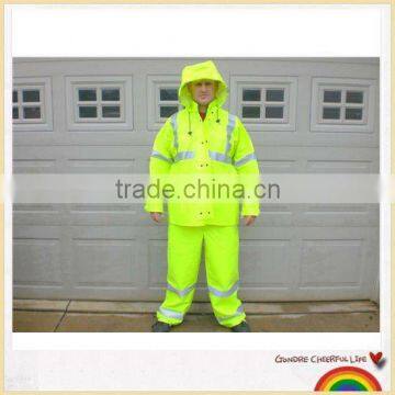 Hi-vis safety waterproof rainsuit