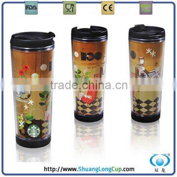 12oz mugs with paper eco-friendly plastic coffee mug