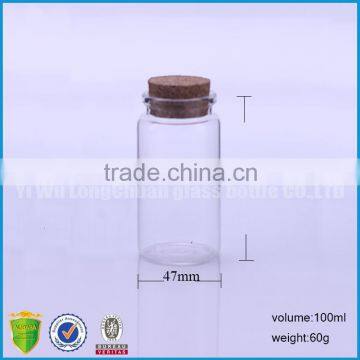 100ml high quality glass jar wholesale ,pyrex glass jar cork top