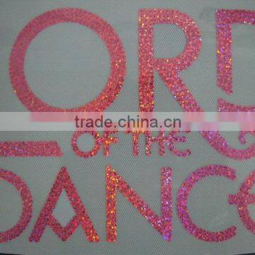 rhinestone dance iron on transfer made with sequins vinyl film