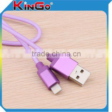 2015 New High Quality Nylon Charging Cable For Mobile or Devices Date Cable USB Metal Shell Sync Round Cable Phone Accessories