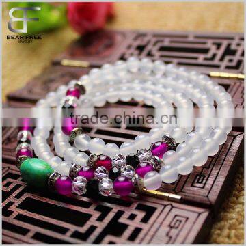 Factory Price Natural White Agate 6mm Mala Beads 108 Meditation Prayer Necklace Wrap Bracelet