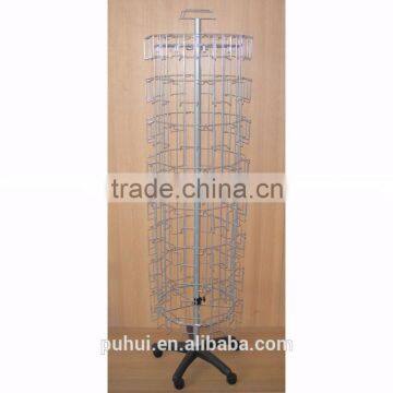 Metal Wire Rotating Floor Card Rack With SGS Certificate photo-3