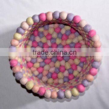 25 cm Base - 20 cm Height Felt Ball Baskets For Women