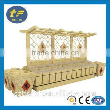 2014 Hot Sale Good Rice Supermarket Wooden Shelf