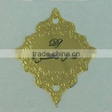 Fashion promotional custom small metal plate/ metal bag label