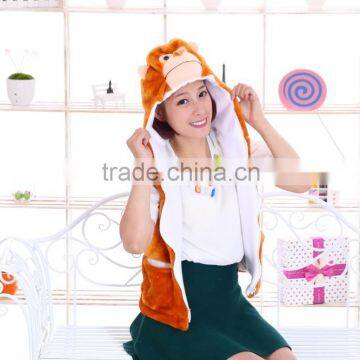 beautiful promotional light brown customized plush monkey animal shaped clothes/clothing/costume/garment