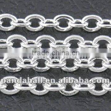 Copper Cross Jewelry Chains, Stringing Materials, Silver Color(CH030-S)