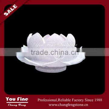 Beautiful garden white stone lotus sculpture