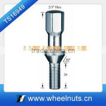 high strength overall 77mm shank 29 mm wheel hub bolt/wheel lock