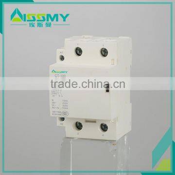 CT1 type electric and magnetic household AC contactor 100A 2P 2NO contactor