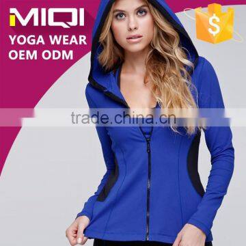 Specific design customize nylon spandex woman yoga jacket women running jacket jogging active colors wholesale