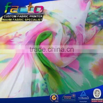 75D printed chiffon, wedding dress fabric