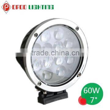 Fish Eye Lens 60W Led Driving Light, 4WD Accessories 7inch Round 60W Led Driving Light