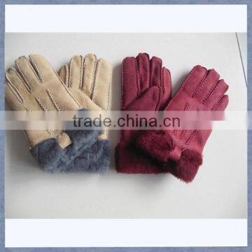 Sell Fur Gloves Women Cheap Sheepskin Fur Gloves With Fur on Cuff