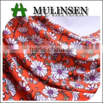 Knitted polyester stretch flower printed spandex fabric