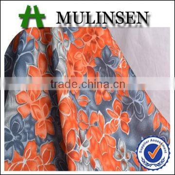 Mulinsen 2015 new style flower pattern 100 polyest bridal satin fabric