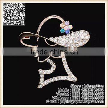 Big Ruby Crystal Brooch Fine White Diamond Brooch For Suit photo-3