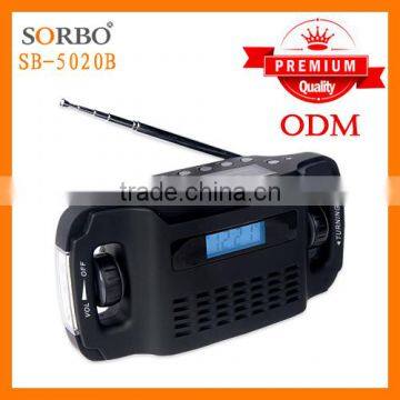 2016 Trending Products Dynamo Digital Display LED Torch AM/FM Solar Rechargable Radio Flashlight photo-2