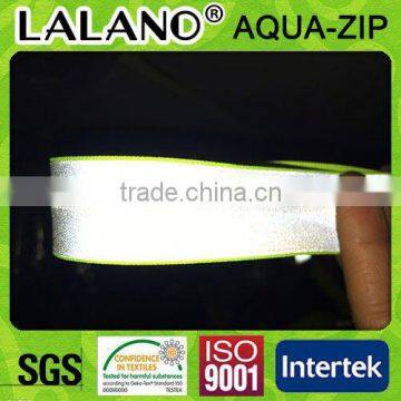 Shiny silver reflective waterproof zipper