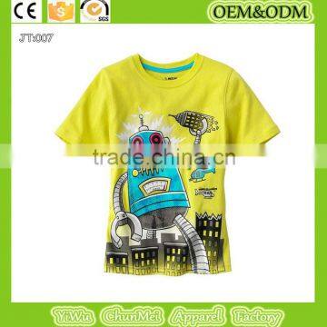 2015 new child t-shirt 100% cotton t-shirt boys t-shirt kids t-shirt Robot t-shirt kids Robot t-shirt