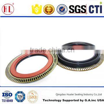 spring loaded sealing lip rear axle oil seal with metal flate for AO WEI