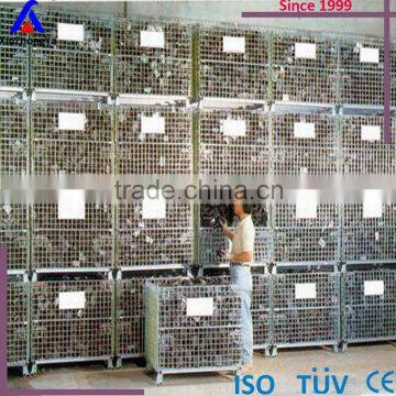 warehouse storage cage wire mesh heavy duty cage adjustable stackable container factory supplier