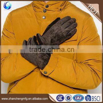 Custom mens thinsulate lined suede leather gloves