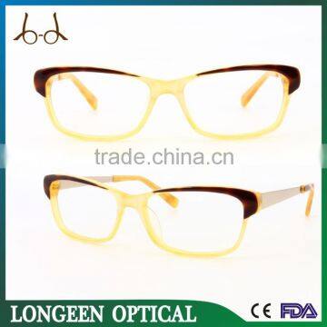 new design acetate optical frame with metal temple