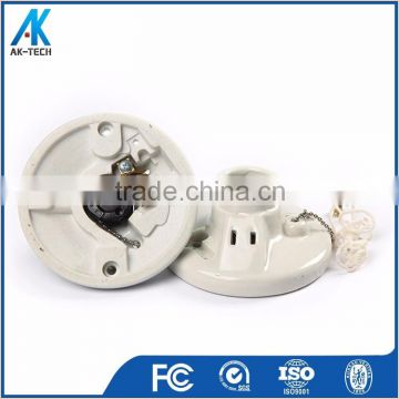 electronic lamp holder ceramic e27 ceiling light base wire switch