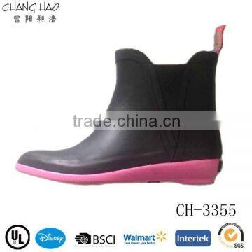 China factory girl black rubber garden rain shoes