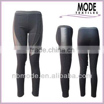 Ladies PU Coating Knitted Pants