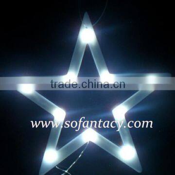 white festival decorative led window light star shape