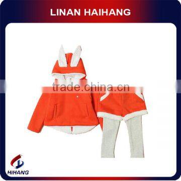 china hot sale high quality girls orange two set baby girl clothes wholesale